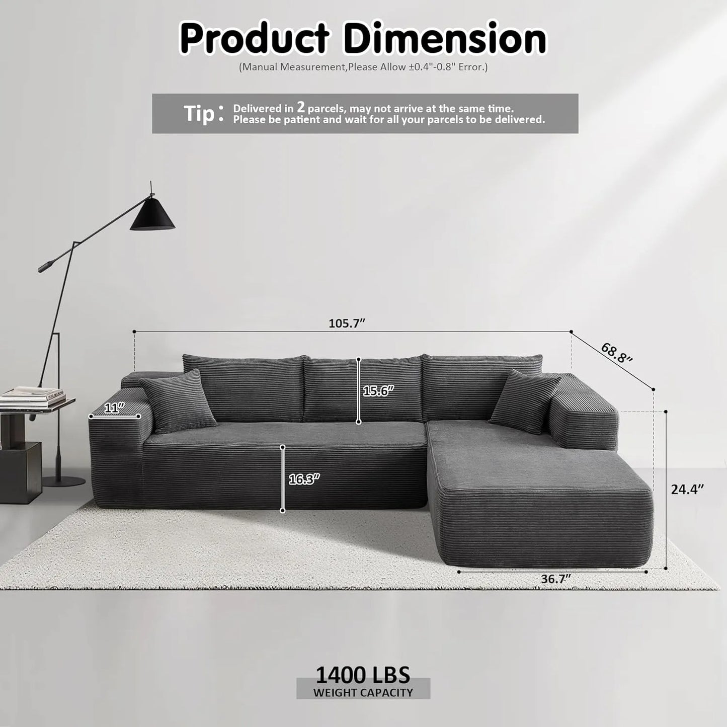 🔥Minimalist L-Shape Couch